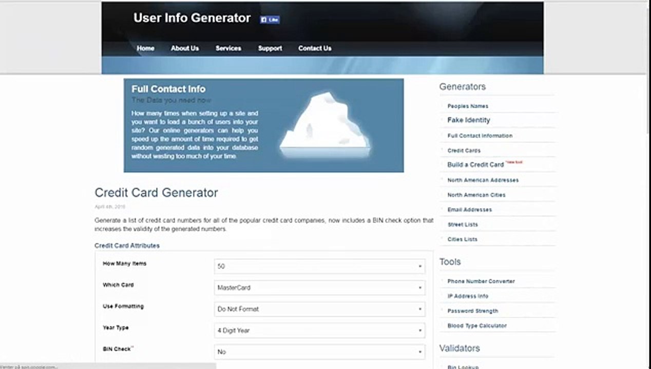 Credit Card & Master Card Generator 2017 With CVV.