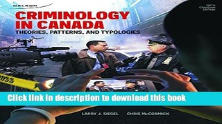 Ebook Criminology in Canada: Theories, Patterns, and Typologies Free Download