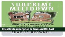 Books Subprime Meltdown: From U.S. Liquidity Crisis To Global Recession Free Online