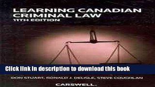 Books Learning Canadian Criminal Law Full Online