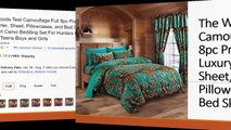 The Woods Teal Camouflage Full 8pc Premium Luxury Comforter, Sheet, Pillowcases, and Bed Skirt Set Review