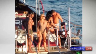 Cristiano Ronaldo parties with a pretty brunette on a boat in Ibiza