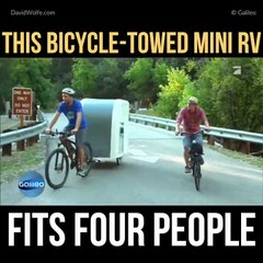 This Bicycle Towed Mini RV Fits Four People