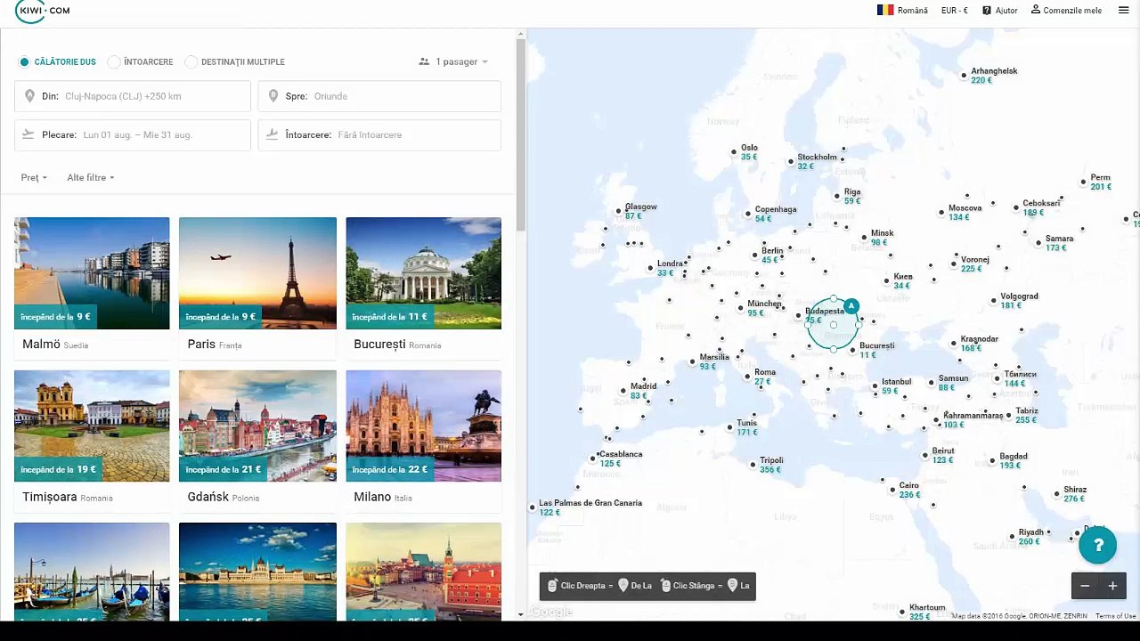 Cum sa cauti zboruri ieftine - motoarele de cautare zboruri: Kiwi.com (I)