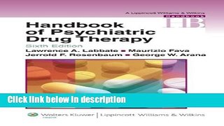 Books Handbook of Psychiatric Drug Therapy (Lippincott Williams   Wilkins Handbook Series) Full
