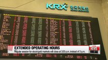 Korea's stock markets to operate 30 minutes longer from Monday