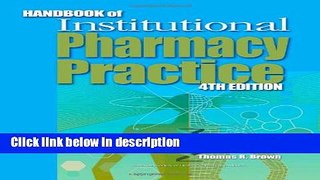 Books Handbook of Institutional Pharmacy Practice Free Download
