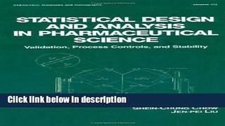 Books Statistical Design and Analysis in Pharmaceutical Science: Validation, Process Controls, and