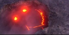 'Smiley Face' of Kilauea Volcano Captured From Helicopter