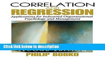 Ebook Correlation and Regression: Applications for Industrial Organizational Psychology and