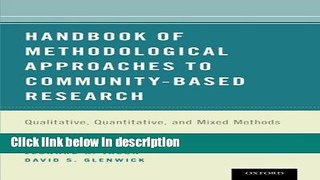 Ebook Handbook of Methodological Approaches to Community-Based Research: Qualitative,