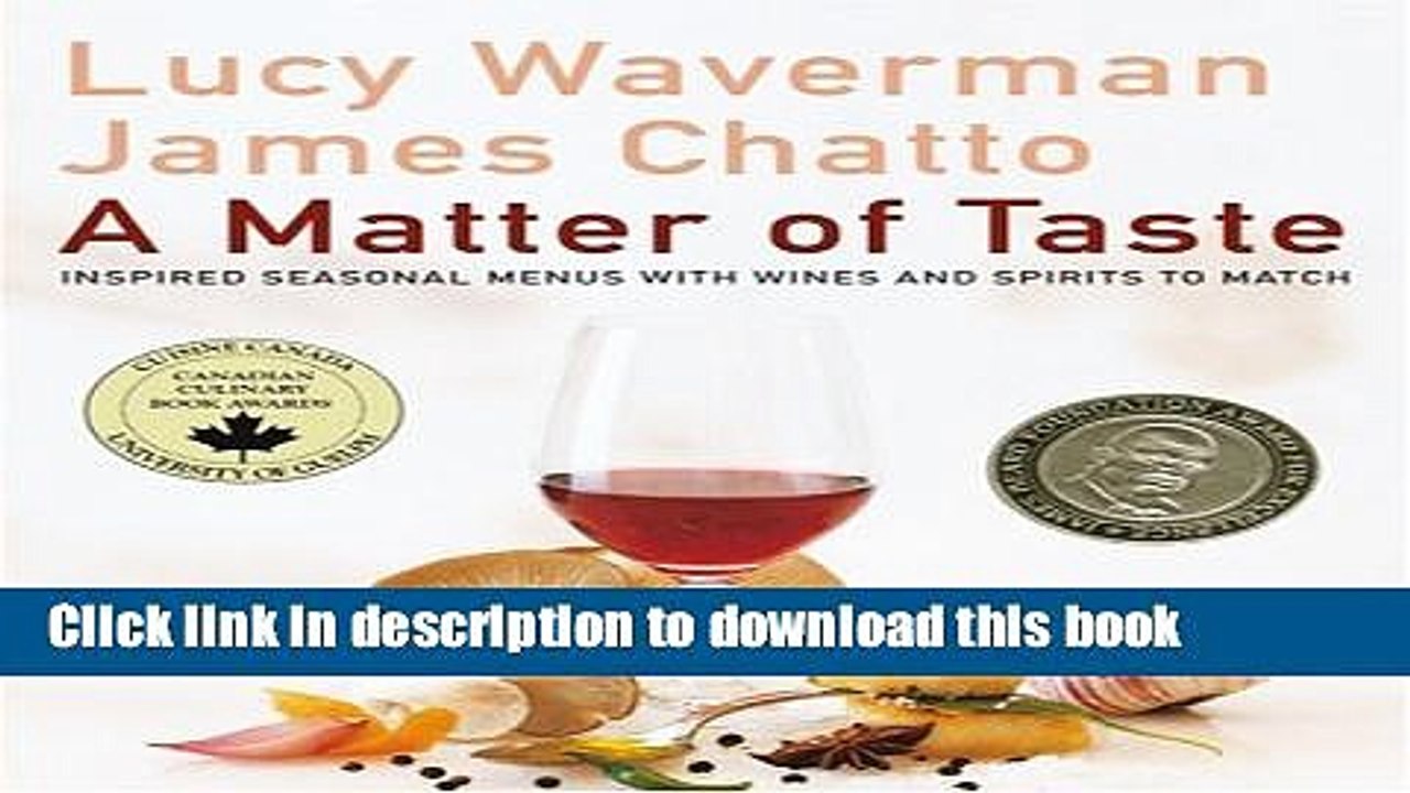 Ebook A Matter Of Taste Full Online