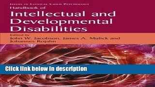 Ebook Handbook of Intellectual and Developmental Disabilities (Issues in Clinical Child