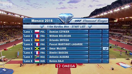 110m haies - DL Monaco, 15 juillet 2016 (Bascou 13''12 PB, PML 13''17 SB)