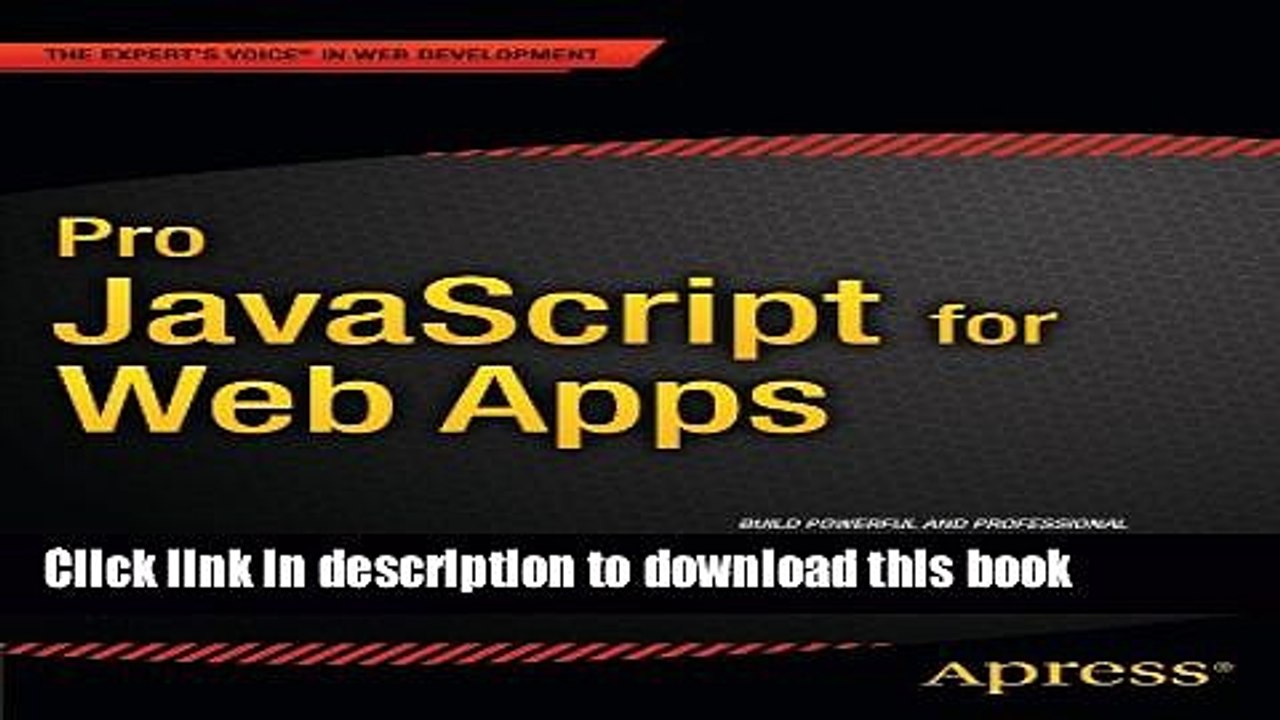 Ebook Pro JavaScript for Web Apps Free Download