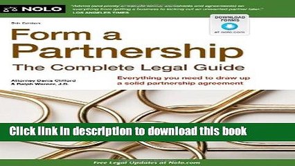 Books Form a Partnership: The Complete Legal Guide Full Online