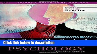Books The Oxford Handbook of Clinical Psychology: Updated Edition (Oxford Library of Psychology)