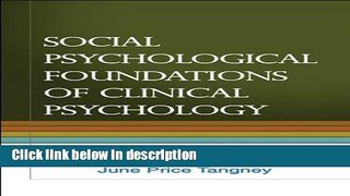 Ebook Social Psychological Foundations of Clinical Psychology Free Online