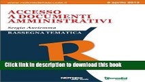 Books Accesso a documenti amministrativi (Rassegna tematica della scuola) (Italian Edition) Free