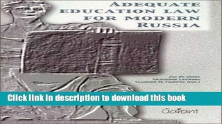 Books Adequate Education Law for Modern Russia Free Online