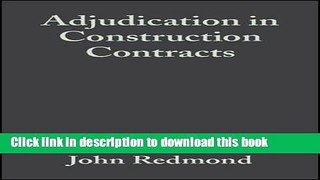 Ebook Adjudication in Construction Contracts Full Online