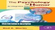 Books The Psychology of Humor: An Integrative Approach Free Online