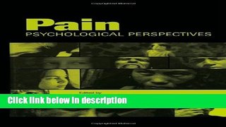 Books Pain: Psychological Perspectives Full Online
