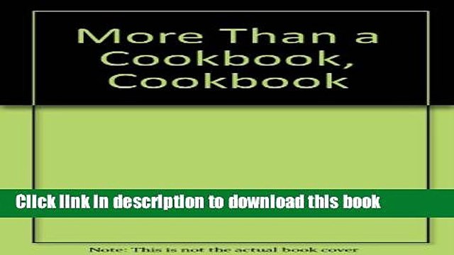 Books More Than a Cookbook, Cookbook Free Online