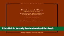 Ebook Federal Tax Research: Guide to Materials and Techniques Free Online