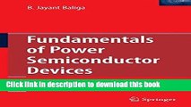 Books Fundamentals of Power Semiconductor Devices Free Online