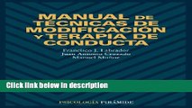 Ebook Manual de tecnicas de modificacion y terapia de conducta (COLECCION PSICOLOGIA) (Psicologia