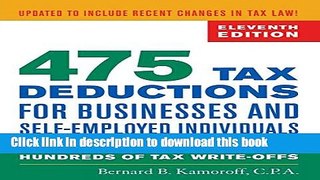 Ebook 475 Tax Deductions for Businesses and Self-Employed Individuals: An A-to-Z Guide to Hundreds