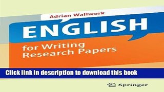 Ebook English for Writing Research Papers Full Online