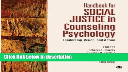 Books Handbook for Social Justice in Counseling Psychology: Leadership, Vision, and Action Full