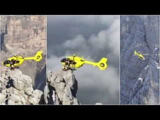 Dramatic simulation rescue atop Italian mountain