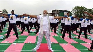 Watch | PM Modi performs yoga asanas with residents of Beautiful City
