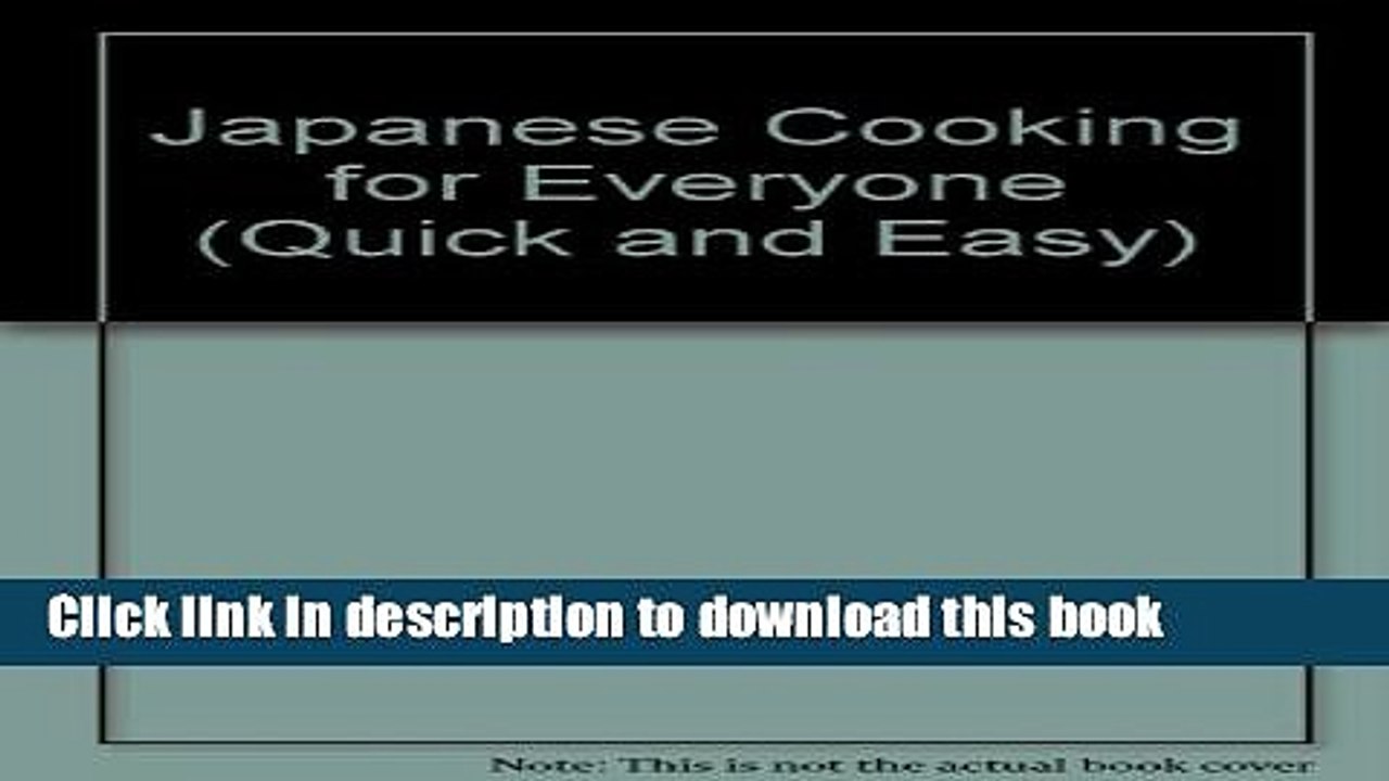 Books Japanese Cooking for Everyone (Quick and Easy) Free Online