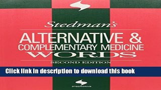 Read Stedman s Alternative   Complementary Medicine Words (Stedman s Word Books) PDF Online