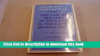 Ebook The Law of Treason in England in the Later Middle Ages Full Online