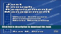 Books Just Enough Requirements Management: Where Software Development Meets Marketing (Dorset