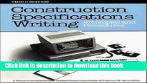 Ebook Construction Specification Writing: Principles and Procedures Full Online