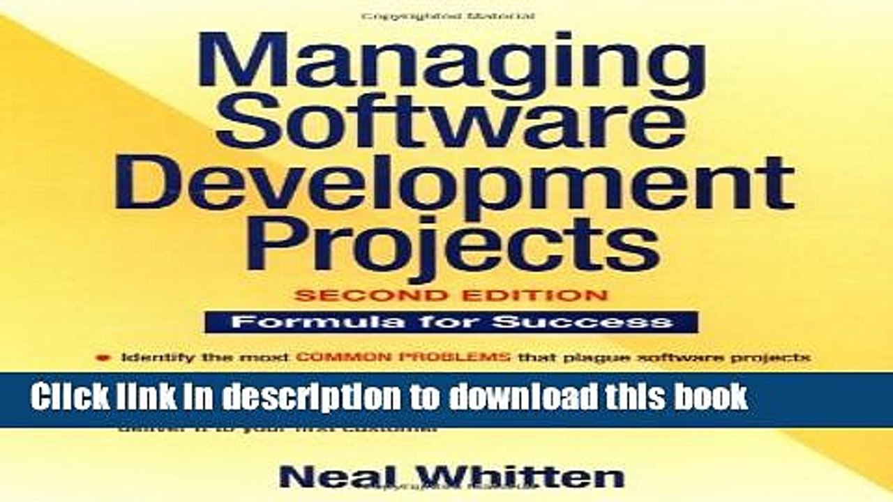Books Managing Software Development Projects: Formula for Success Full Online