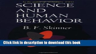 Books Science And Human Behavior Full Online