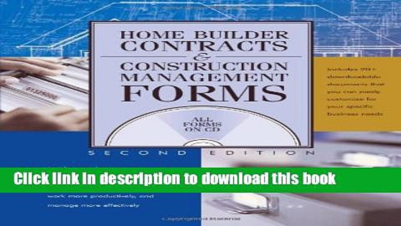 [Read PDF] Home Builder Contracts   Construction Management Forms, 2nd Ed. Download Free