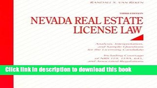 PDF  Nevada Real Estate License Law: Analysis, Interpretation, and Sample Questions for the