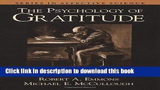 Read The Psychology of Gratitude (Series in Affective Science) Ebook Online