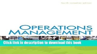 Ebook Operations Management with Connect Acces Card Free Online