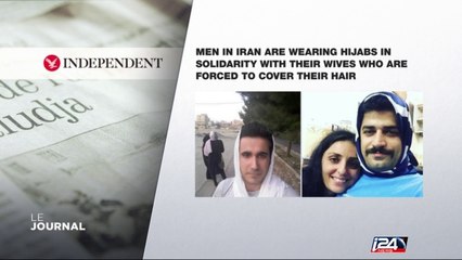 Iran: des hommes portent le voile en solidarité