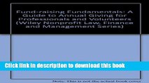 Ebook Fund-Raising Fundamentals: A Guide to Annual Giving for Professionals and Volunteers Free
