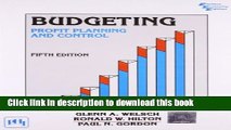 Books Budgeting: Profit Planning and Control Full Download